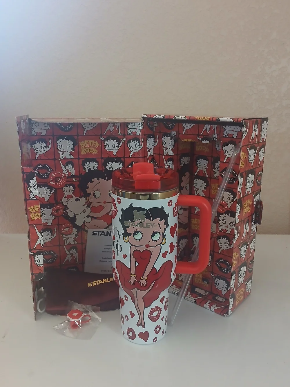 Stanley Red and White Betty Boop Graphic Travel Mug - Picture 2 of 2